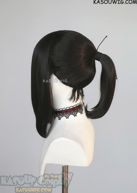 S-3 / KA031A natural black ponytail base wig with long bangs