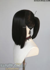 S-3 / KA031A natural black ponytail base wig with long bangs