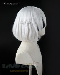 ( 2 colors ) NieR: Automata 2B short bob silver white cosplay wig with long bangs