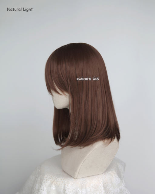 M-1/ KA026 Walnut Brown long bob cosplay wig. shouder length lolita wig suitable for daily use