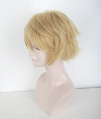 S-1 / KA011 >>31cm / 12.2" short Honey Butter blonde layered wig, easy to style,Hiperlon fiber