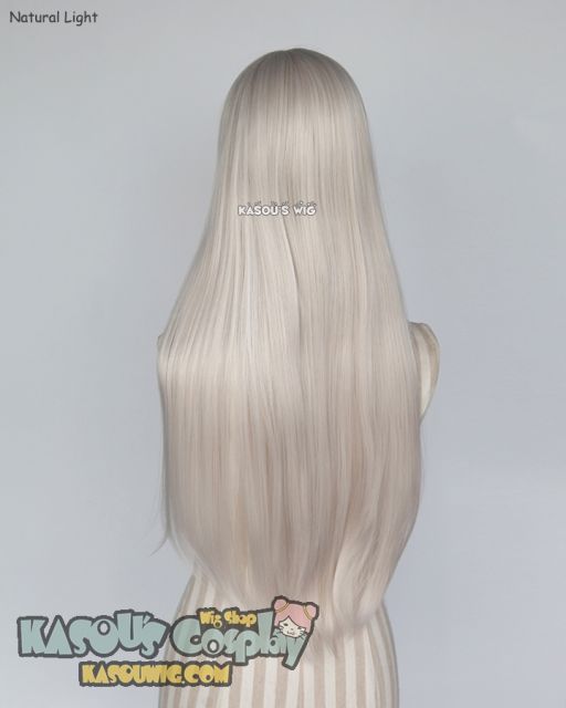L-2 / SP05 pearl white 75cm long straight wig . Tangle Resistant fiber