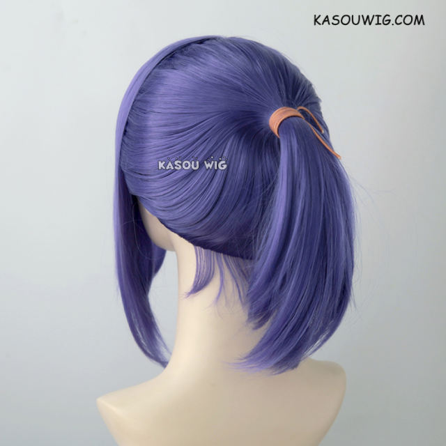 S-3 / KA057 cool purple ponytail base wig with long bangs.
