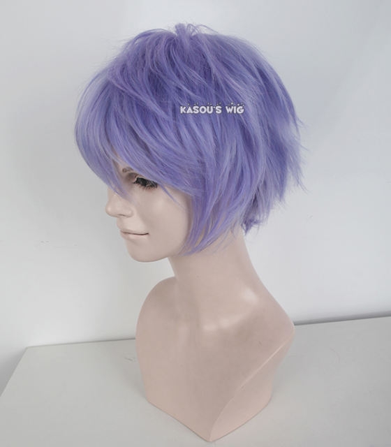 S-1 / KA056>>31cm / 12.2" short pastel Lavender . purple layered wig, easy to style,Hiperlon fiber