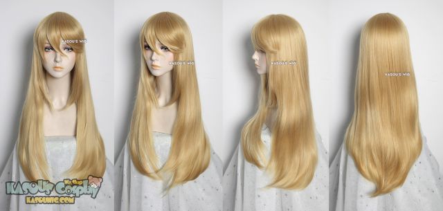 L-2 / KA011 Honey Butter 75cm long straight wig . Hiperlon fiber