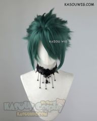 S-5 KA065 31cm / 12.2" short dark olive green spiky layered cosplay wig