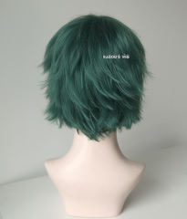 S-1 / KA065>>31cm / 12.2" short dark olive green layered wig, easy to style,Hiperlon fiber