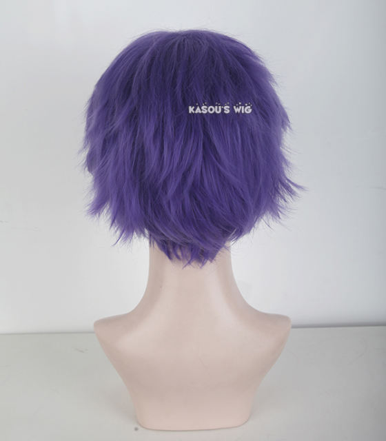 S-1 / KA057>>31cm / 12.2" short cool purple layered wig, easy to style,Hiperlon fiber