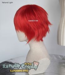 S-1 / KA040 Mystic Messenger 707 Seven 31cm / 12.2" short vermillion red layered wig easy to style,Hiperlon fiber