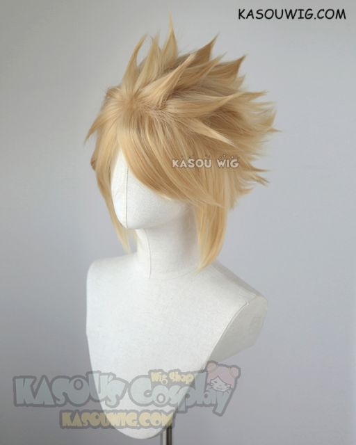 S-5 KA011 31cm / 12.2" short Honey Butter blonde spiky layered cosplay wig