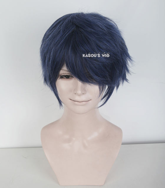 Tokyo Ghoul Kirishima Ayato S-1 / KA051>>31cm / 12.2"  short navy blue layered wig, easy to style,Hiperlon fiber