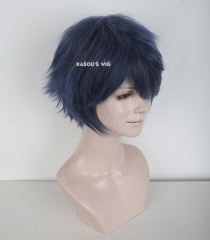 Tokyo Ghoul Kirishima Ayato S-1 / KA051>>31cm / 12.2" short navy blue layered wig, easy to style,Hiperlon fiber