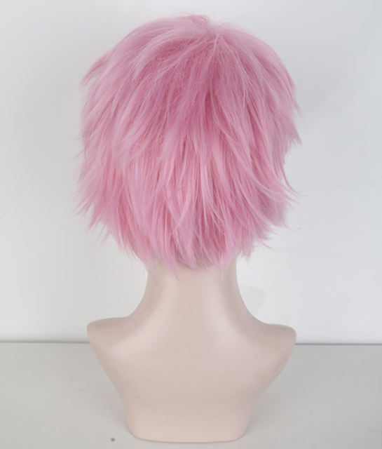 S-1 / KA034 >>31cm / 12.2" short baby pink layered wig, easy to style,Hiperlon fiber