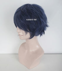 Tokyo Ghoul Kirishima Ayato S-1 / KA051>>31cm / 12.2" short navy blue layered wig, easy to style,Hiperlon fiber