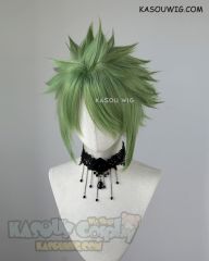 S-5 KA061 31cm / 12.2" short moss green spiky layered cosplay wig