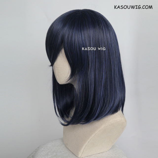 M-1/ KA051 navy blue bob cosplay wig. shouder length lolita wig suitable for daily use