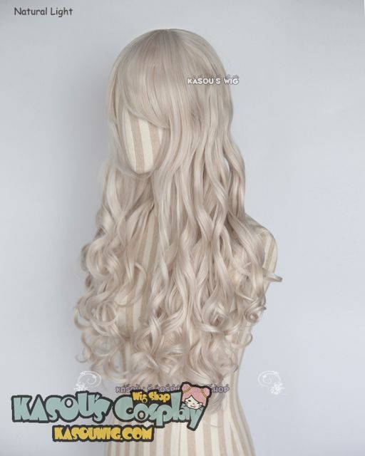 L-1 / SP05 pearl white 75cm long curly wig .Tangle Resistant fiber