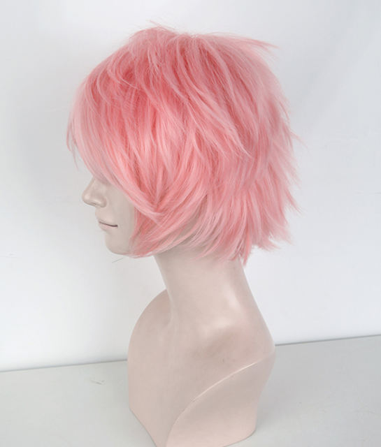 S-1 / KA033 >>31cm / 12.2" short light pink layered wig, easy to style,Hiperlon fiber