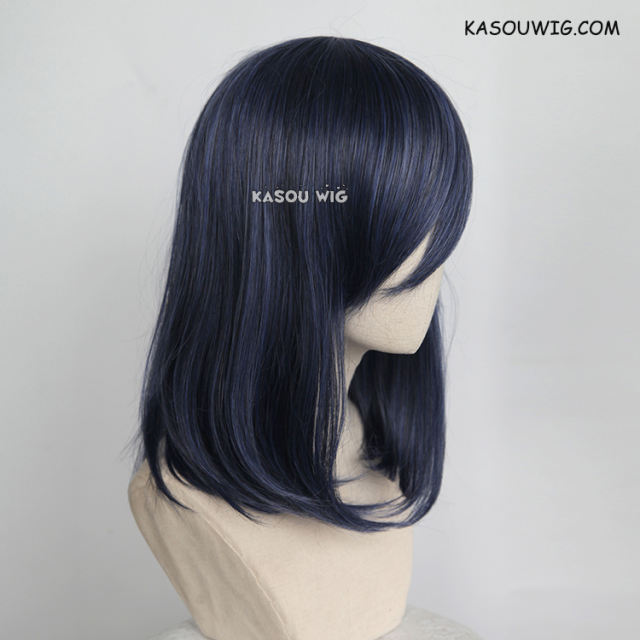 M-1/ KA051 navy blue bob cosplay wig. shouder length lolita wig suitable for daily use
