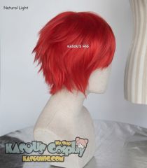 S-1 / KA040 Mystic Messenger 707 Seven 31cm / 12.2" short vermillion red layered wig easy to style,Hiperlon fiber