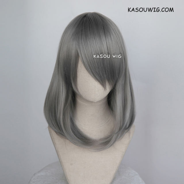 M-1/ KA004 gray long bob cosplay wig. shouder length lolita wig suitable for daily use