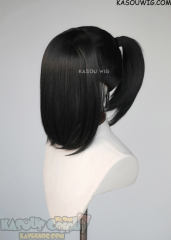 S-3 / KA032 Jet Black ponytail base wig with long bangs
