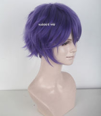 S-1 / KA057>>31cm / 12.2" short cool purple layered wig, easy to style,Hiperlon fiber