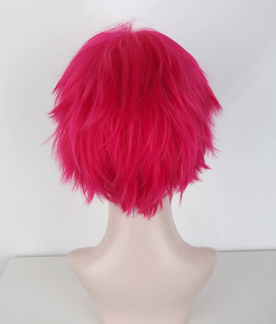 S-1 / KA038 >>31cm / 12.2" short Raspberry rose layered wig, easy to style,Hiperlon fiber