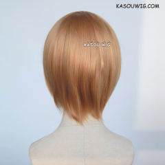 S-2 / KA018 ginger orange short bob smooth cosplay wig with long bangs
