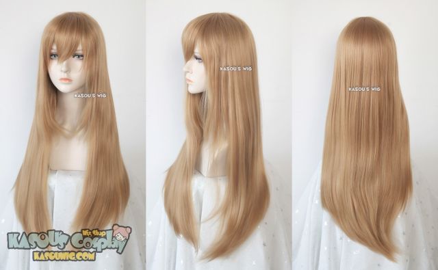 L-2 / KA018 ginger orange 75cm long straight wig . Hiperlon fiber