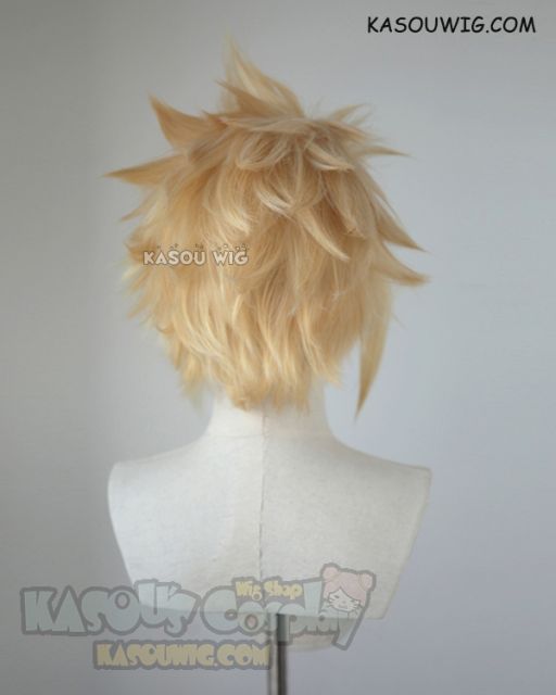 S-5 KA008 31cm / 12.2" short yellow blonde spiky layered cosplay wig