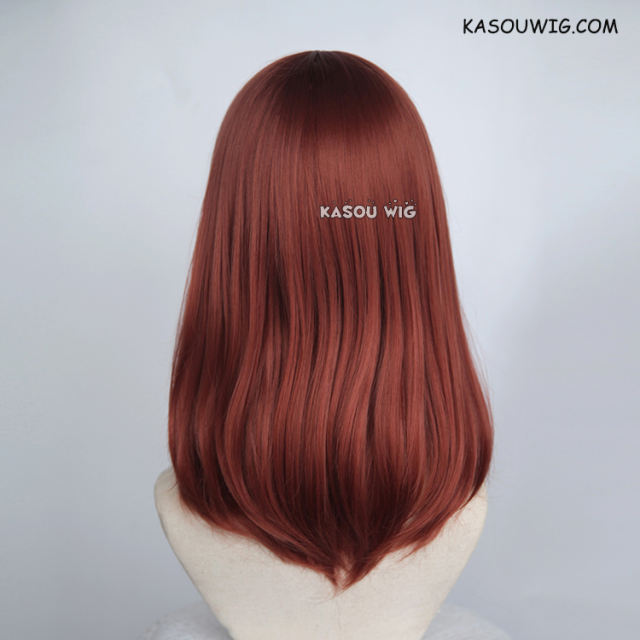 M-1/ KA044 Burnt umber red  bob cosplay wig. shouder length lolita wig suitable for daily use