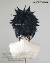 S-5 KA052 31cm / 12.2" short black blue spiky layered cosplay wig