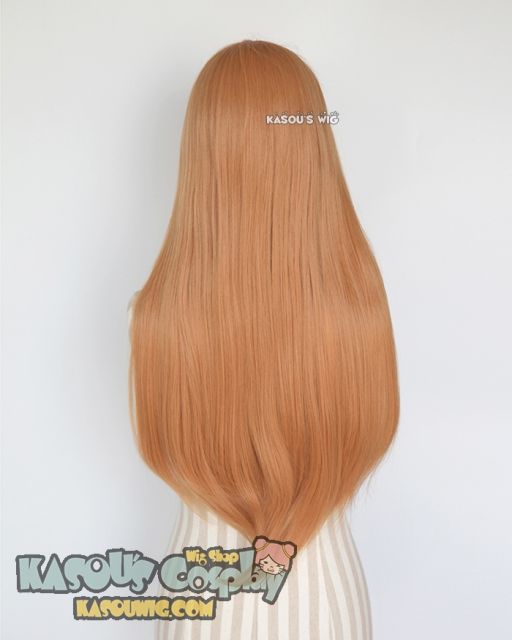 L-2 / SP19 pastel orange 75cm long straight wig . Tangle Resistant fiber
