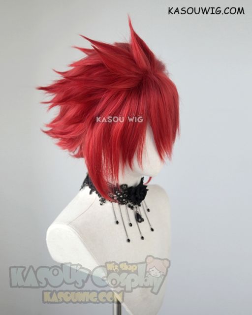 S-5  KA042 31cm / 12.2" short apple red spiky layered cosplay wig