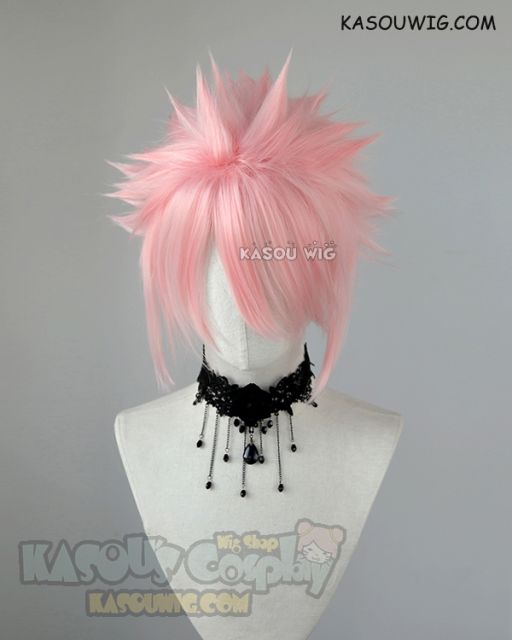 S-5  KA033  31cm / 12.2" short light pink spiky layered cosplay wig