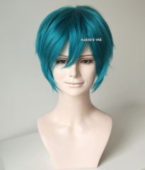 S-1 / KA063>>31cm / 12.2" short pine green layered wig, easy to style,Hiperlon fiber