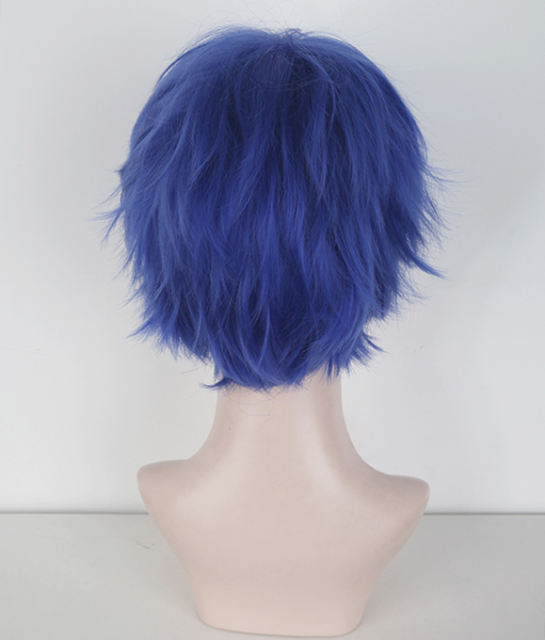 S-1 / KA050>>31cm / 12.2" short royal blue layered wig, easy to style,Hiperlon fiber