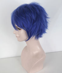 S-1 / KA050>>31cm / 12.2" short royal blue layered wig, easy to style,Hiperlon fiber