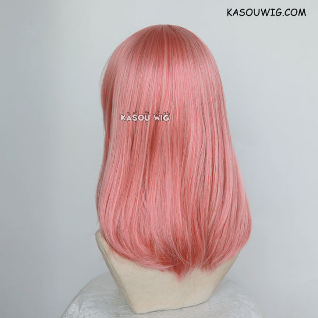 M-1/ KA036 rose pink long bob cosplay wig. shouder length lolita wig suitable for daily use