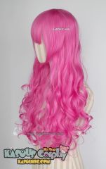 L-1 / KA035 deep pink 75cm long curly wig . Hiperlon fiber