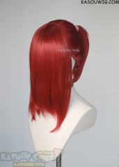 S-3 / KA042 apple red ponytail base wig with long bangs.