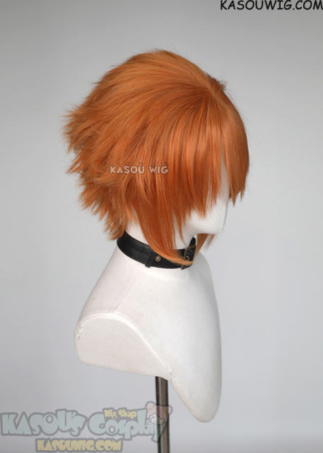 S-5 SP15 31cm/12.2" short pumpkin orange spiky layered cosplay wig
