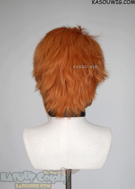 S-5 SP15 31cm/12.2" short pumpkin orange spiky layered cosplay wig