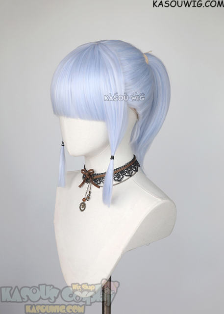 Genshin Impact Kamisato Ayaka light periwinkle ponytail wig