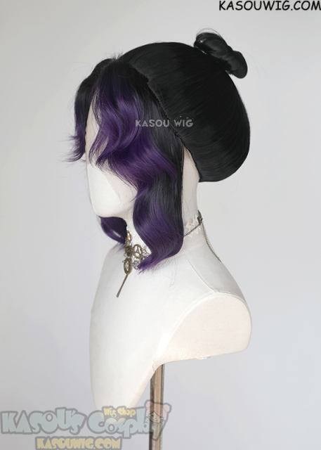 Lace Front>> Kimetsu no Yaiba Demon Slayer Shinobu Kocho black purple cosplay wig