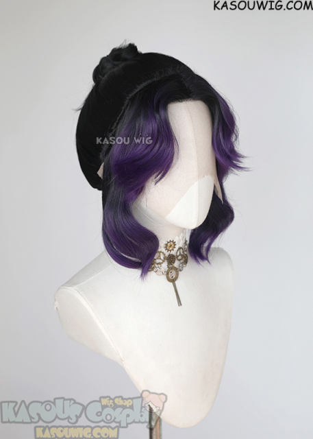 Lace Front>> Kimetsu no Yaiba Demon Slayer Shinobu Kocho black purple cosplay wig