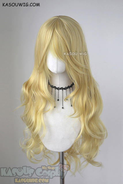 L-3 / KA010 light yellow blonde long layers loose waves cosplay wig