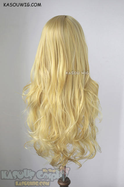 L-3 / KA010 light yellow blonde long layers loose waves cosplay wig