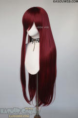 L-4 KA043 100cm/39.5" long carmine red straight versatile wig Fire Emblem Cordeli/Steins Gate Kurisu Makise/Fairy Tail Erza Scarlet